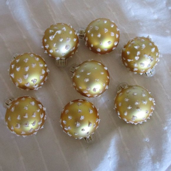 Vtg Y2K IKEA gold ornaments / set of 8 - Picture 2 of 6